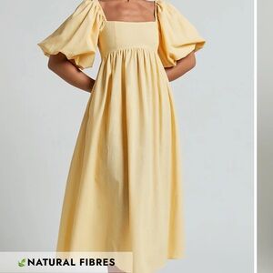 Showpo Yellow Puff Sleeve Dress